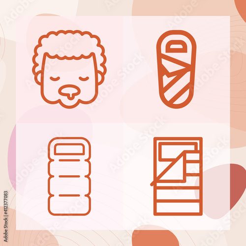 Simple set of waking related lineal icons