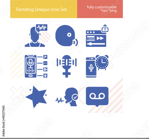 Simple set of animated related filled icons.