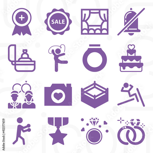 16 pack of ceremony  filled web icons set