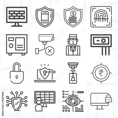 16 pack of measures  lineal web icons set