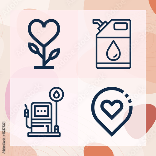Simple set of cardiovascular system related lineal icons