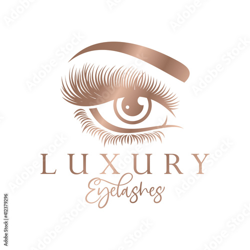 Luxury Beauty Eye Lashes Logo Vector Template
