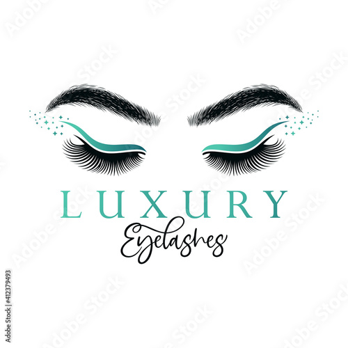 Luxury Beauty Eye Lashes Logo Vector Template
