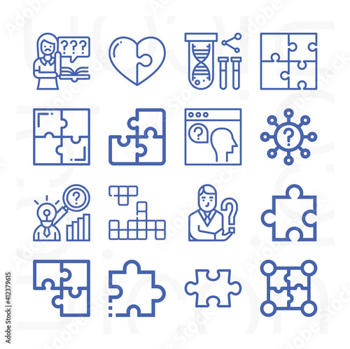 16 pack of solved lineal web icons set