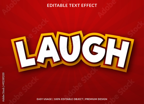 laugh text effect template with bold style use for brand typography and business logo