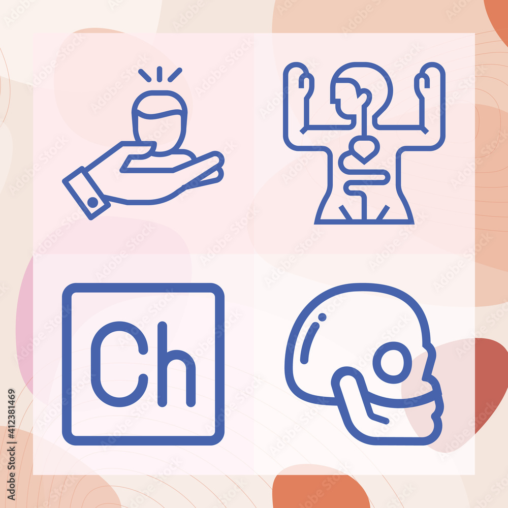 Simple set of personality related lineal icons Simple set of personality related lineal icons