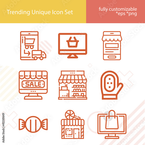 Simple set of give away related lineal icons.