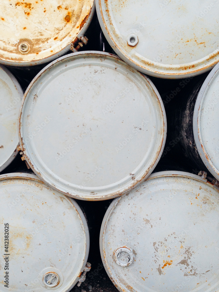 Pile of hazardous waste containers Pile of hazardous waste containers
