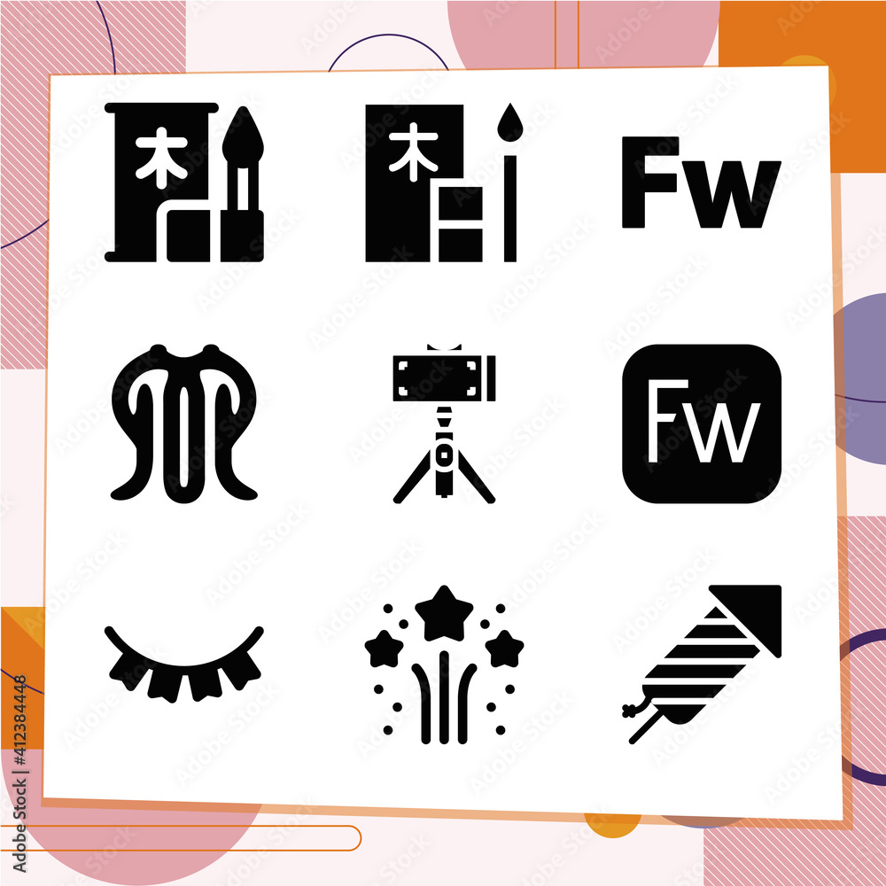 Simple set of 9 icons related to ezra Simple set of 9 icons related to ezra