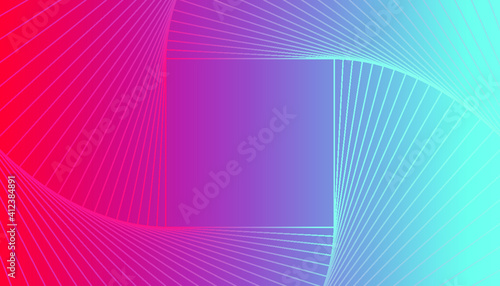 Gradient pink and blue background with swirl square