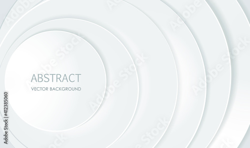 Abstract circle wave shape overlap white and grey metallic design with space for content. Abstract white circle overlapping layer. Modern and luxury cover template for use element banner frame, advert