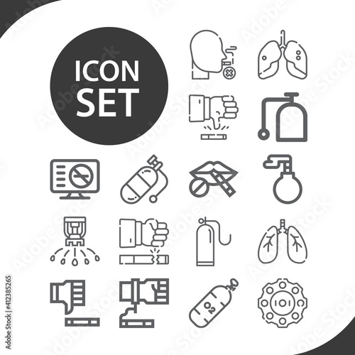 Simple set of respiration related lineal icons.