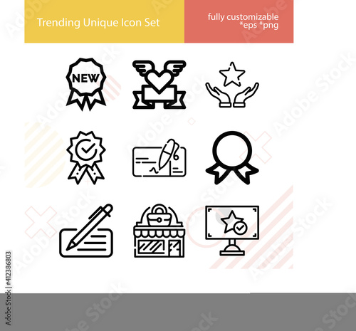 Simple set of incentive related lineal icons.