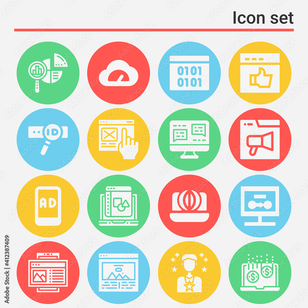 16 pack of sites filled web icons set 16 pack of sites filled web icons set