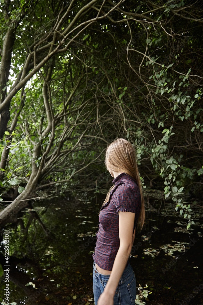 Beautiful woman relaxing nature in California Beautiful woman relaxing nature in California