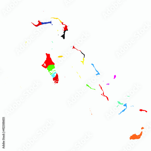 pop art of bahama map, editable eps 10