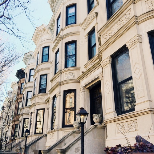 Brownstone buildings in Park Slope, Brooklyn, New York photo