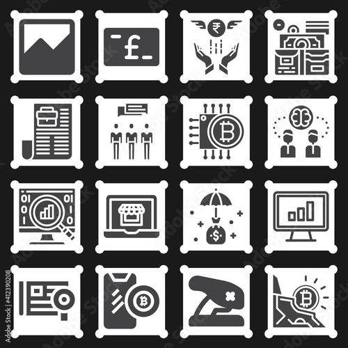 16 pack of patronage  filled web icons set