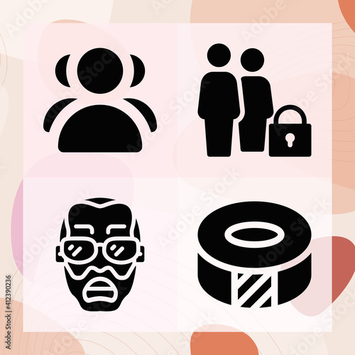 Simple set of bonding related filled icons