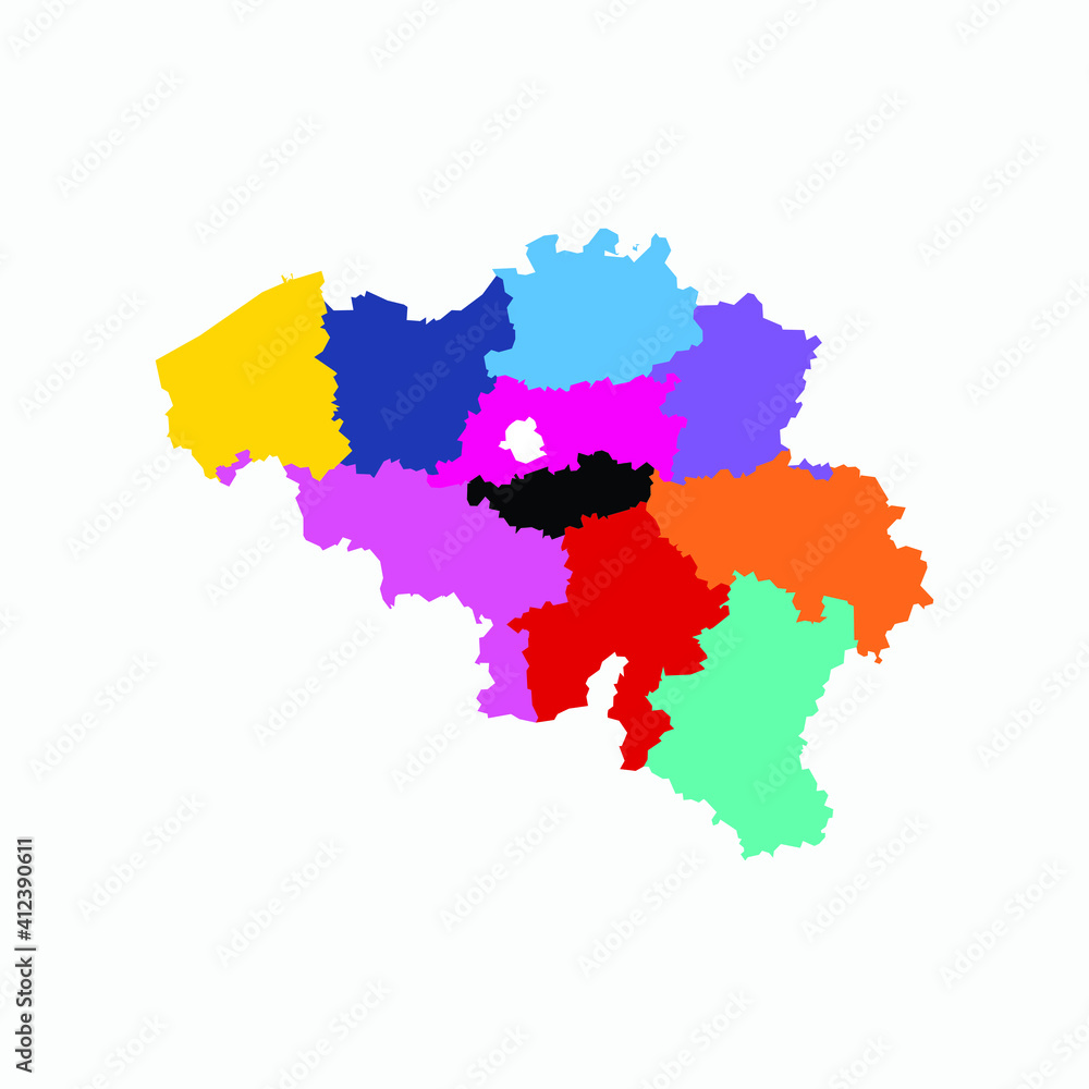 pop art of belgium map, editable eps 10