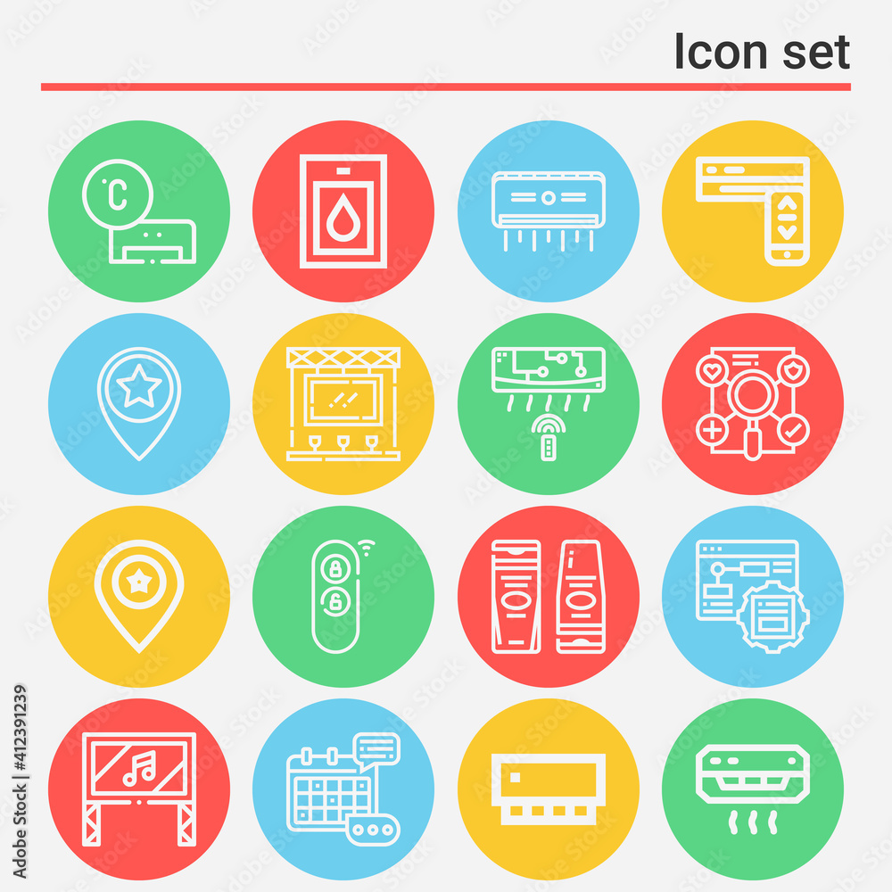 16 pack of circumstance  lineal web icons set