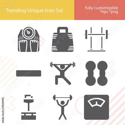 Simple set of heavier related filled icons.