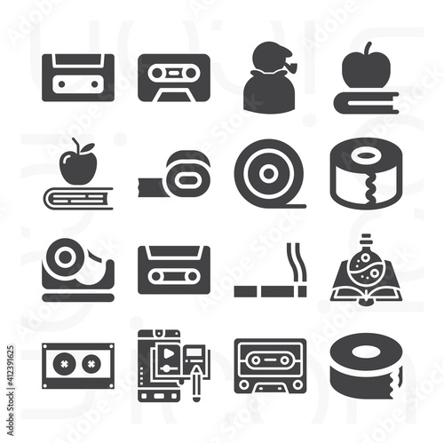 16 pack of scotch  filled web icons set