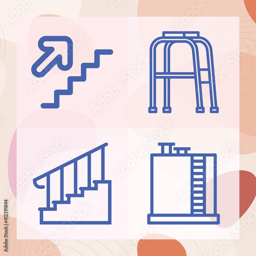 Simple set of walking related lineal icons