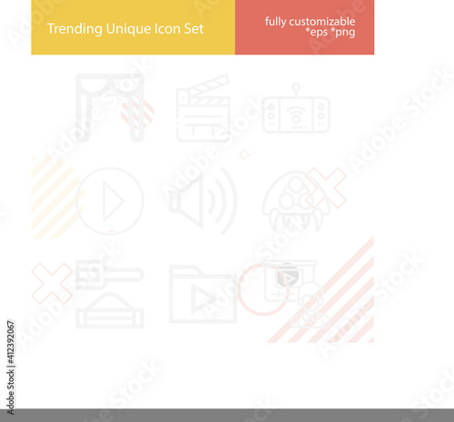 Simple set of stage direction related lineal icons.