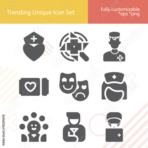Simple set of entertain related filled icons.