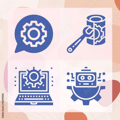 Simple set of stage set related filled icons