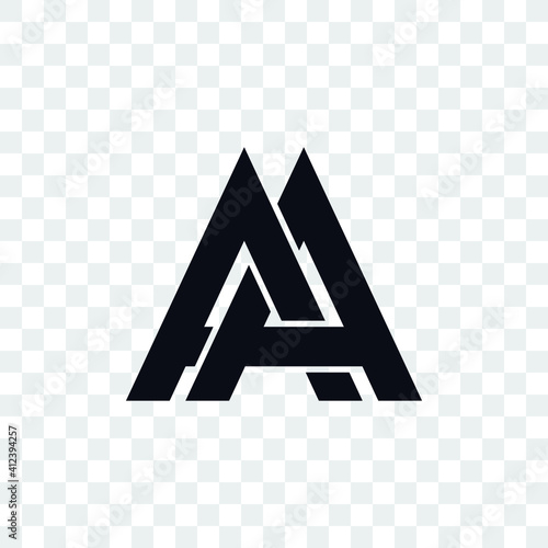 aa letter logo design on white background photo