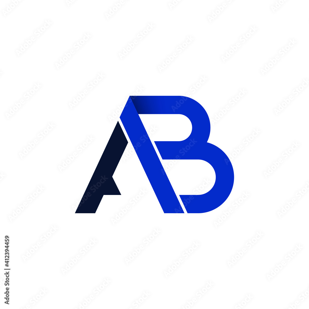 blue letter ab logo design vector blue letter ab logo design vector
