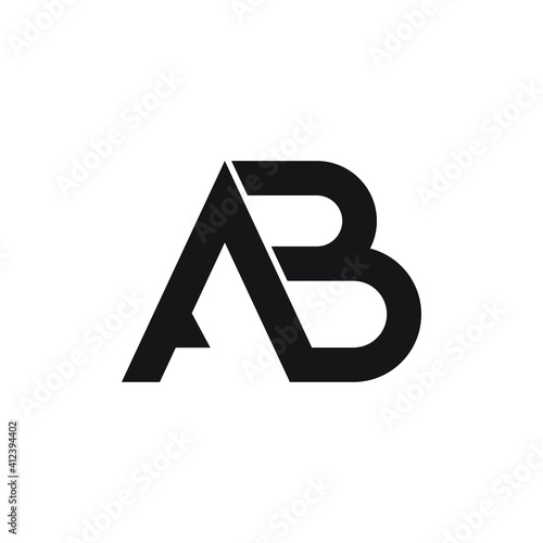 modern letter ab logo design vector