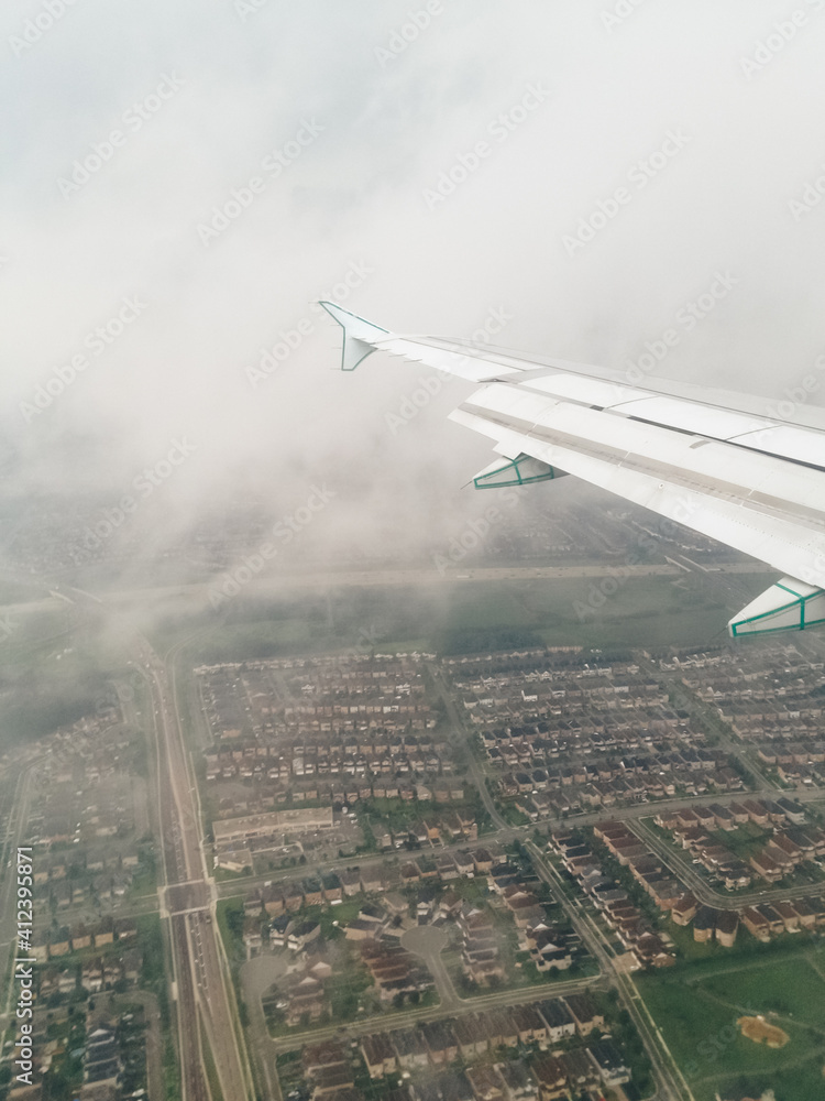 View of Toronto out the airplane window View of Toronto out the airplane window
