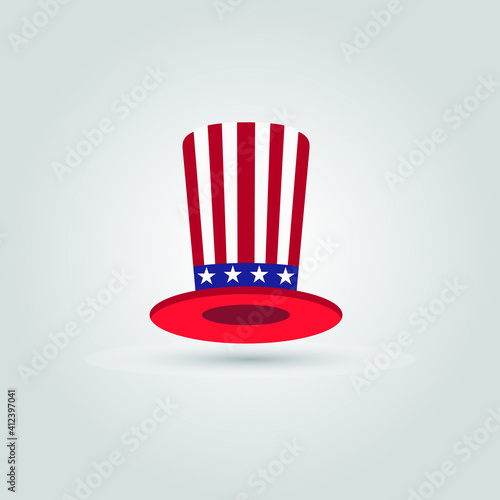 Uncle Sam hat of usa isolated on white background. Vector illustration. EPS10