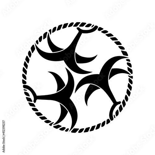 錨紋・三つ縄付き錨（みつなわつきいかり） /三つ綱付き錨（みつつなつきいかり）