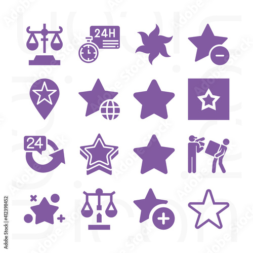 16 pack of magnitude  filled web icons set