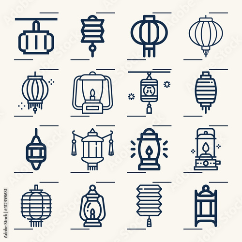 Simple set of guardians related lineal icons.
