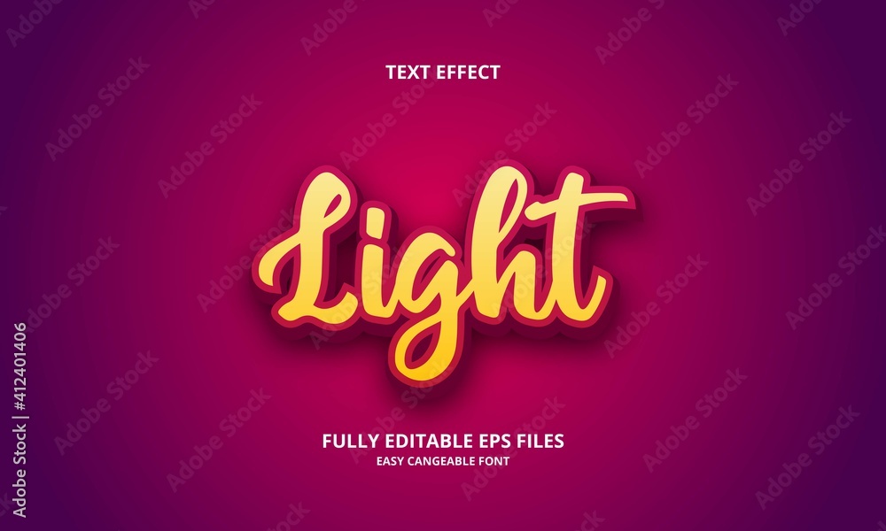 light style editable text effect