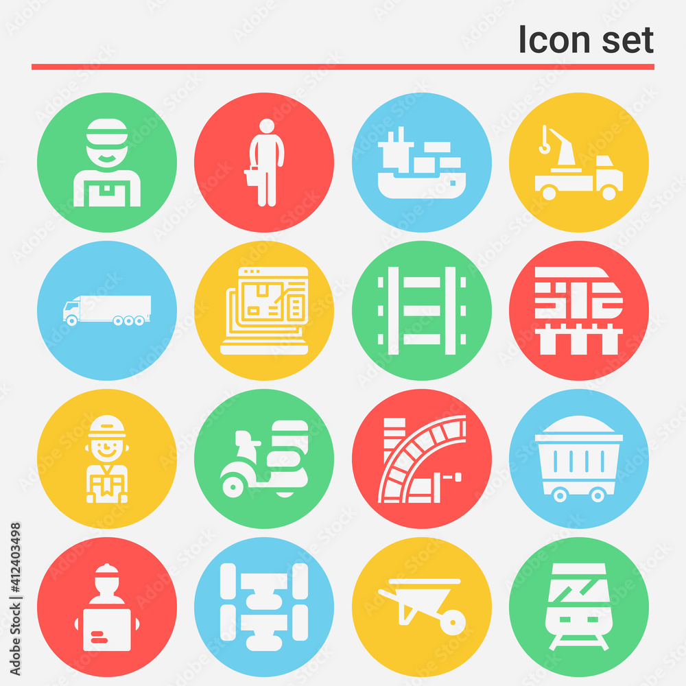 16 pack of freight filled web icons set 16 pack of freight filled web icons set