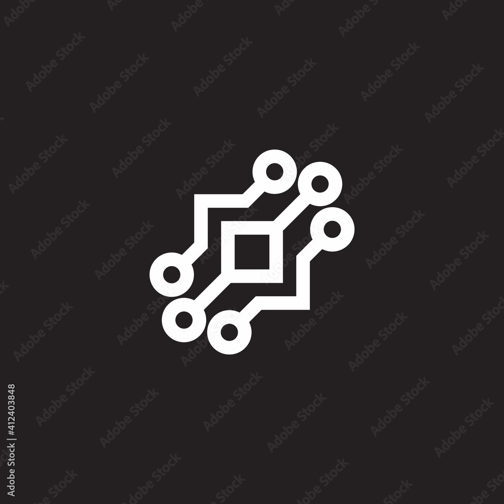 linked dots line simple geometric line logo vector linked dots line simple geometric line logo vector