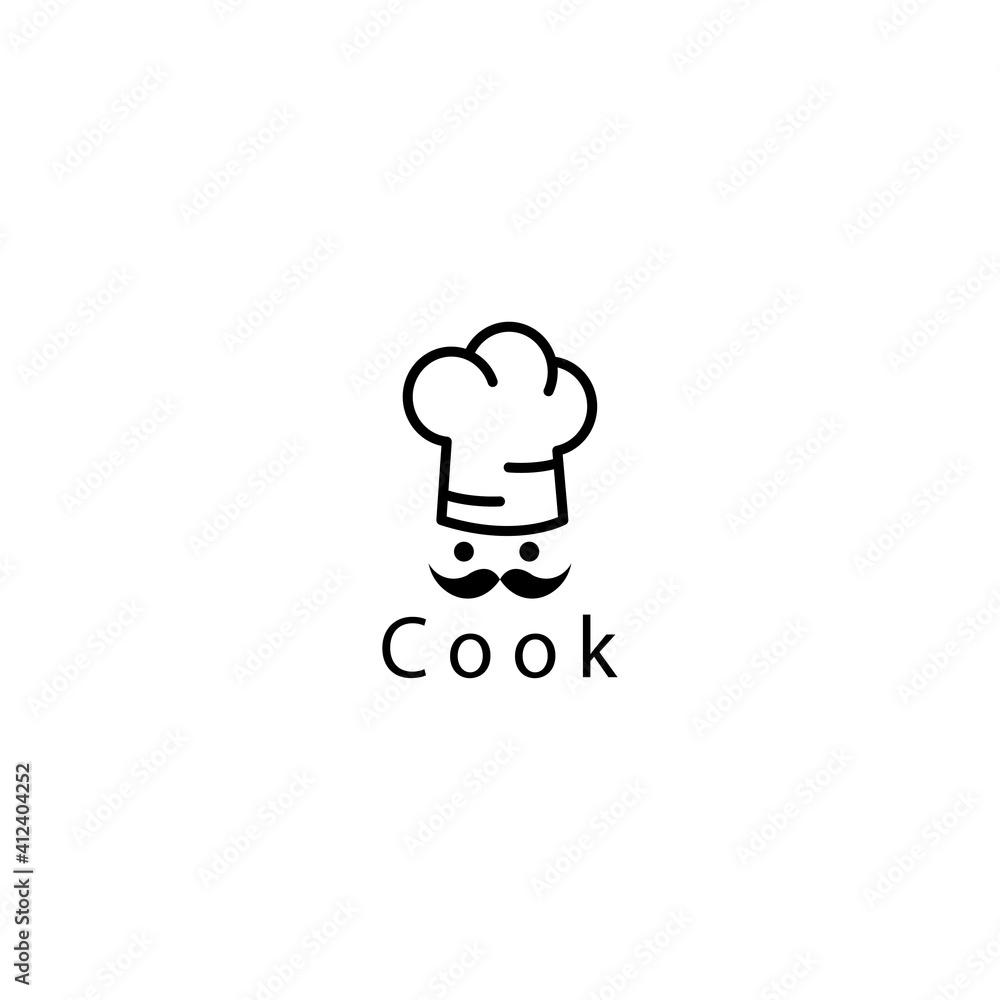 Cook logo illustration hat design vector clip art