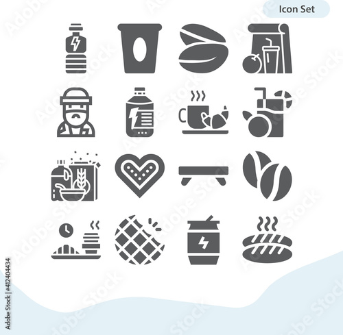 Simple set of migrant related filled icons.