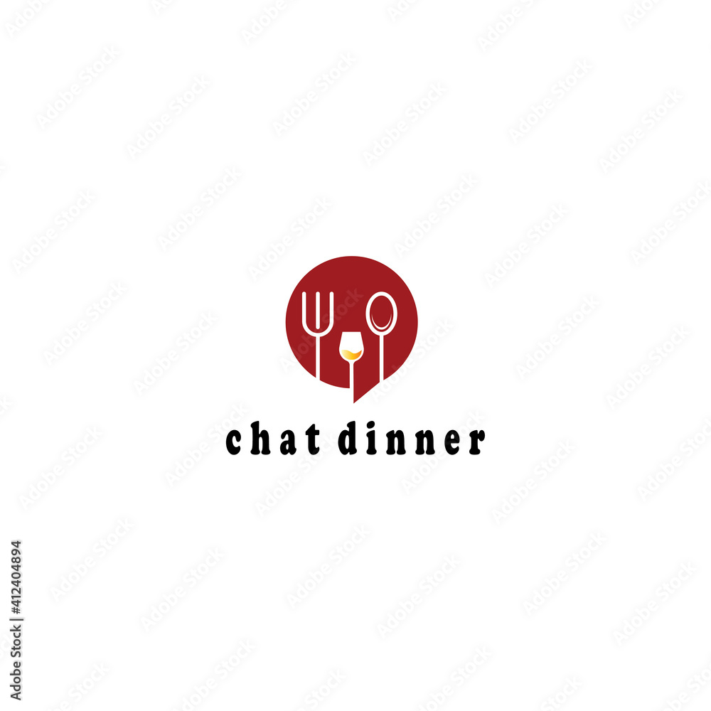 chat logo food and drink fork design vector illustration chat logo food and drink fork design vector illustration
