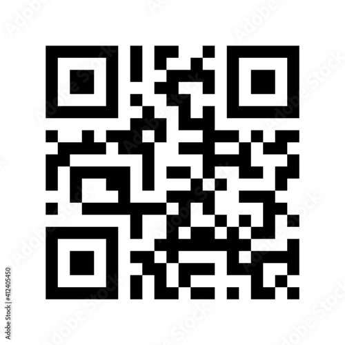 QR code sample for smartphone scanning isolated on white background. Vector illustration.