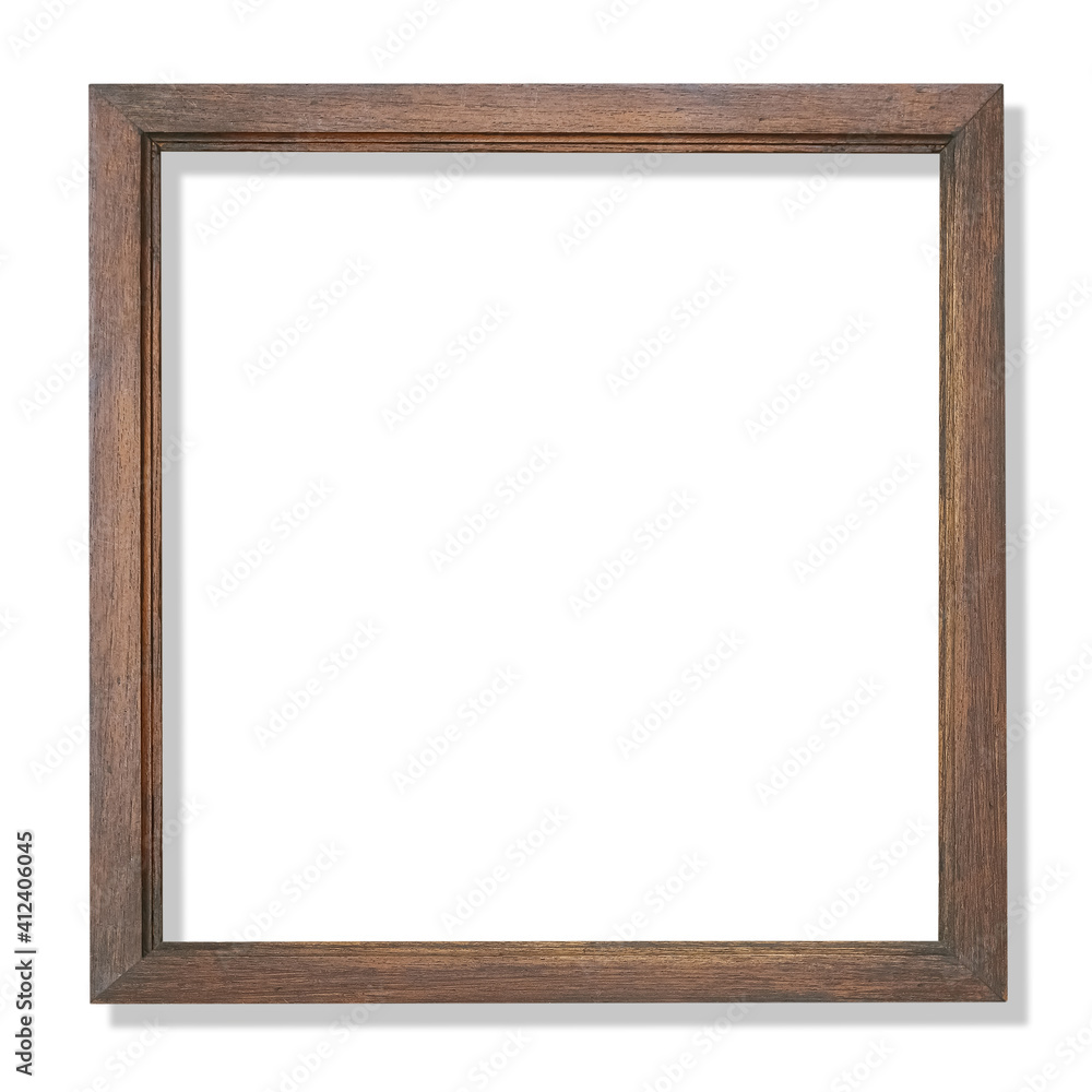 Wood frame isolated on white whit clipping path included