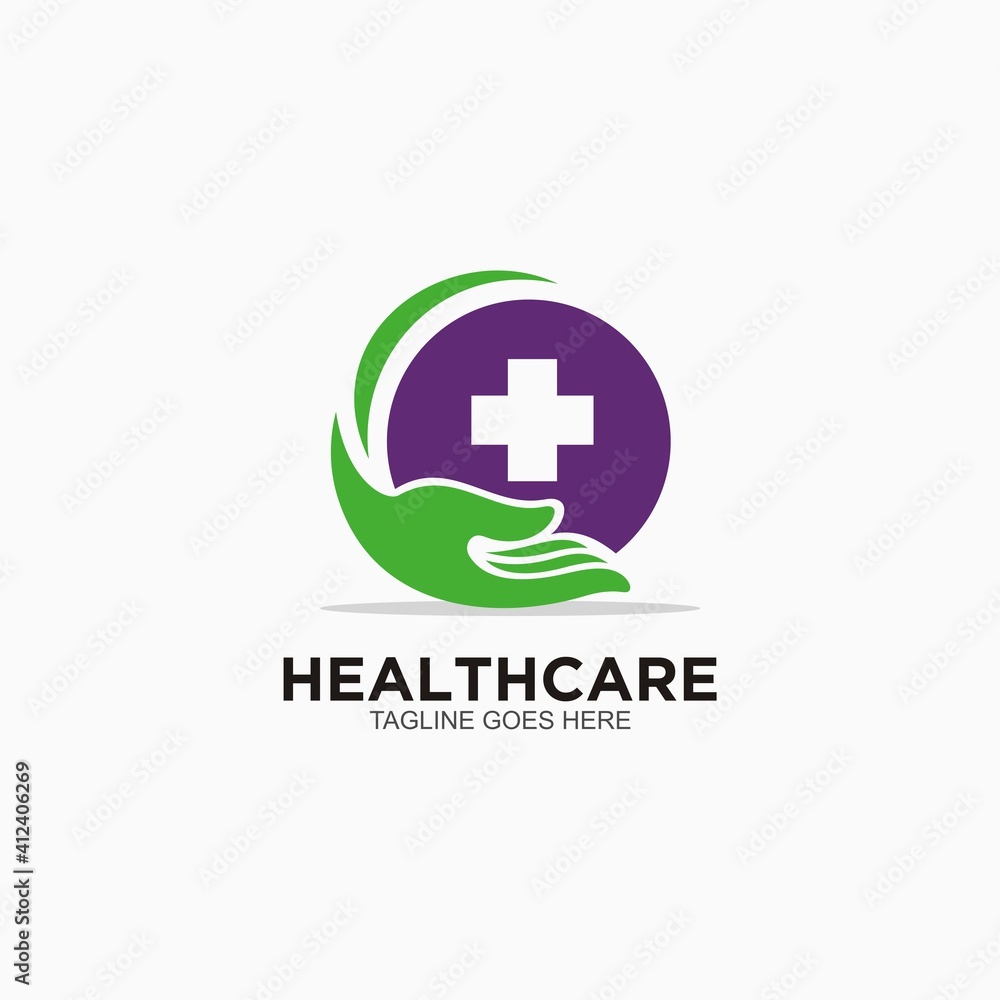 Healthcare logo design template. Hospital event volunteer icon design vector Healthcare logo design template. Hospital event volunteer icon design vector