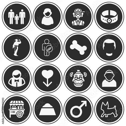 16 pack of lad  filled web icons set