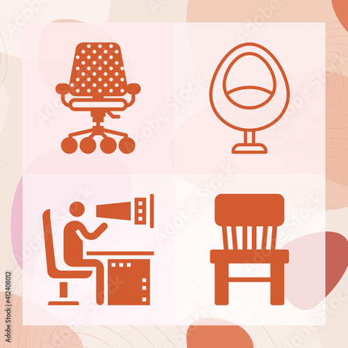 Simple set of hot seat related filled icons